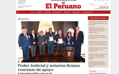 Notarios del Perú y Poder Judicial firman convenio de apoyo interinstitucional (Diario El Peruano)
