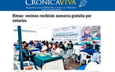 Rímac: vecinos recibirán asesoría gratuita por notarios (Portal Crónica Viva)