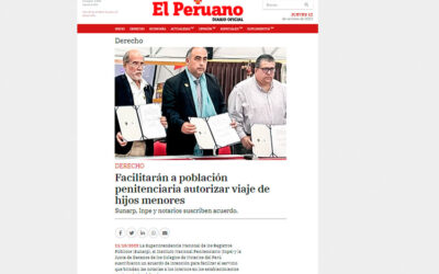 Facilitarán a población penitenciaria autorizar viaje de hijos menores (Diario El Peruano)