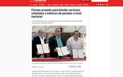 Firman acuerdo para brindar servicios notariales a internos de penales a nivel nacional (Andina Agencia Peruana de Noticias)