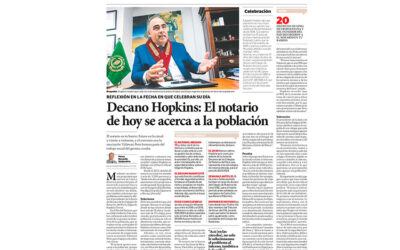 Decano CNL Hopkins: El notario de hoy se acerca a la población (Diario El Peruano)