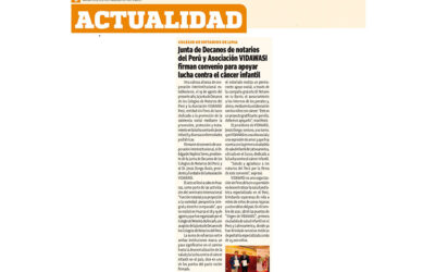 Junta de Decanos de notarios del Perú y Asociación VIDAWASI firman convenio para apoyar lucha contra el cáncer infantil (Diario Uno)
