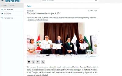 Firman convenio de cooperación (Portal Actualidad Empresarial)