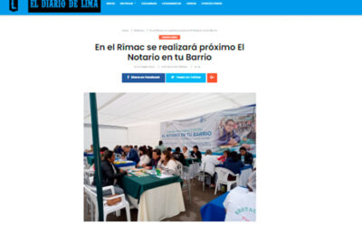 En el Rímac se realizará próximo El Notario en tu Barrio (Portal Informativo El Diario de Lima)