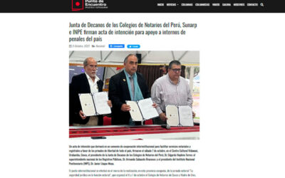 Junta de Decanos de los Colegios de Notarios del Perú, Sunarp e INPE firman acta de intención para apoyo a internos de penales del país (Portal Punto de Encuentro)