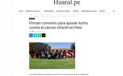 Firman convenio para apoyar lucha contra el cáncer infantil en Perú (Portal Huaral.pe)